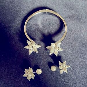 Atelier Swarovski Kalix Cuff Gun and earrings